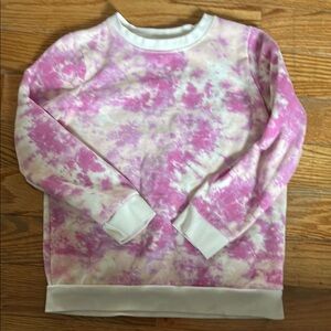 Cat & Jack Pink and White Tie-Dye Hoodie